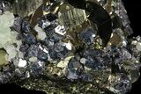 Gleaming Pyrite With Galena and Calcite Crystals - Peru #59599-4
